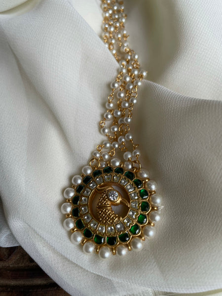 Kundan peacock Pearl pendant maala