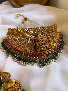Bridal antique temple choker with Jhumkas