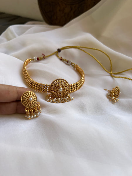 Antique chakra  choker with studs