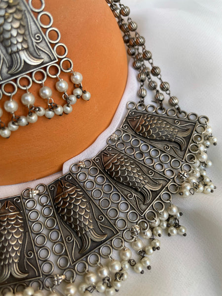 Madhubani inspired necklace with studs