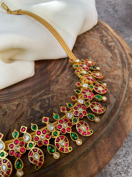 Kundan manga flower necklace