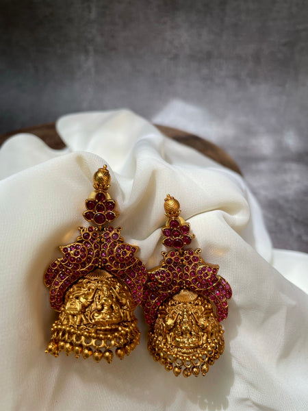 Bridal peacock Lakshmi Jhumkas