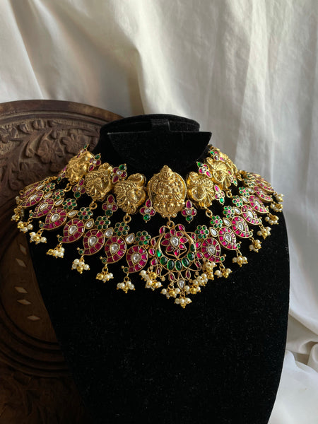 Full neck choker with Nagas Lakshmi and Kundan manga