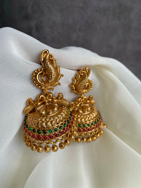 Mayil peacock bridal Jhumkas