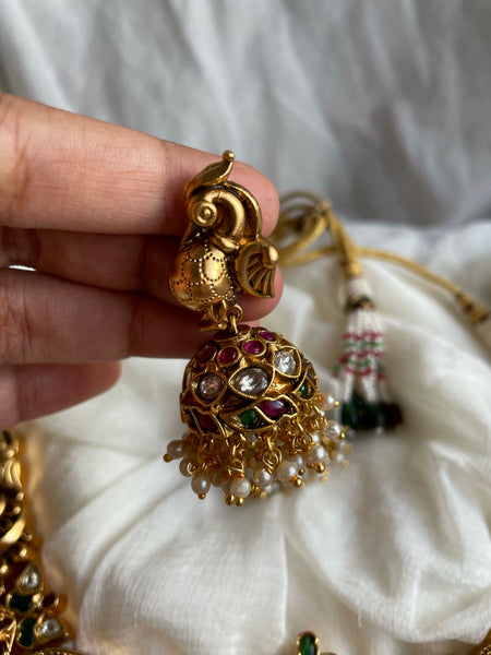 Kemp Gajalakshmi Necklace with Jhumkas