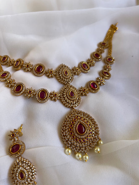 Ad regal 2 line necklace with earrings