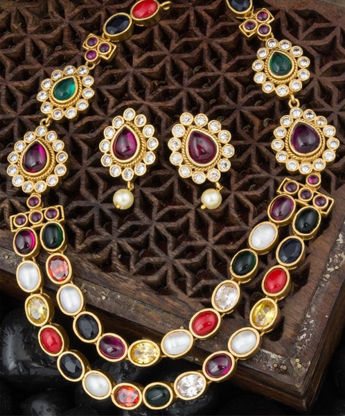 Grand navaratna necklace set