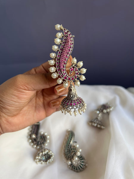 Kemp Mayil ear cuff jhumkas