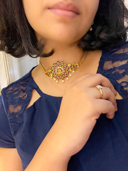 Kemp Lakshmi choker with jhumkas