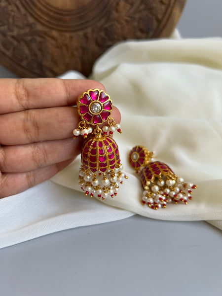 Kundan flower Jhumkas