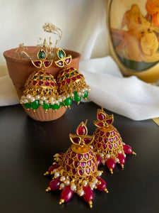 Kemp beads jhumkas