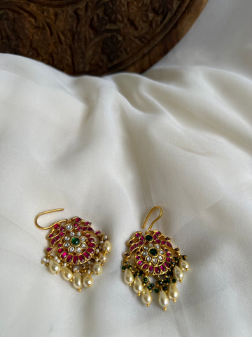 Kundan peacock with Pearls