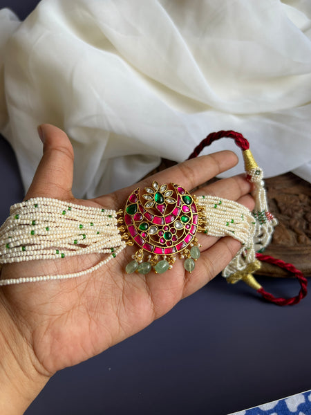 Kundan vintage pendant peake choker