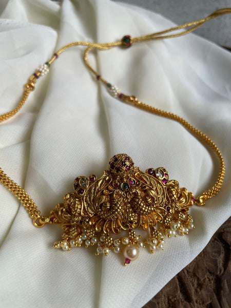 Dual peacock intricate Choker with Jhumkas