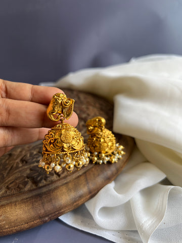 Antique golden elephant jhumkas