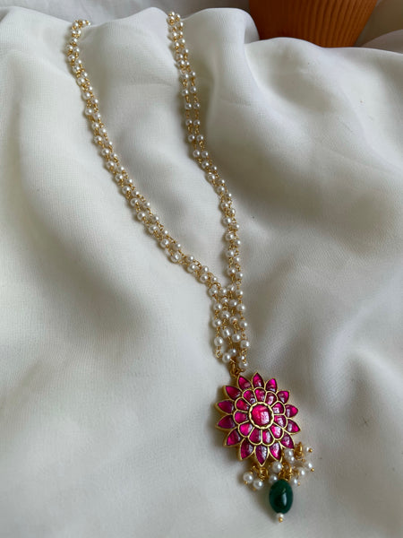Kundan flower pendant maala