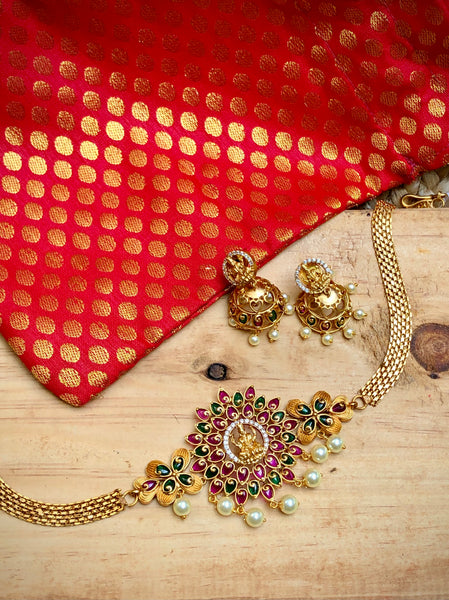 Kemp Lakshmi choker with jhumkas