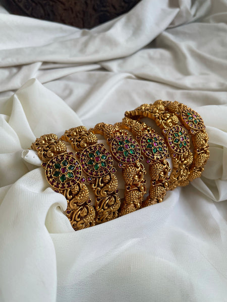 Bridal kemp flower bangles - set of 2
