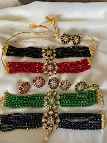 Budget beaded choker with studs