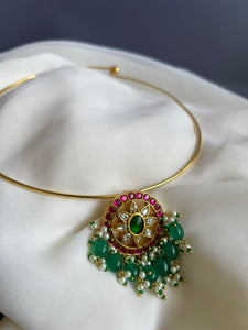 Kundan flower pendant hasli