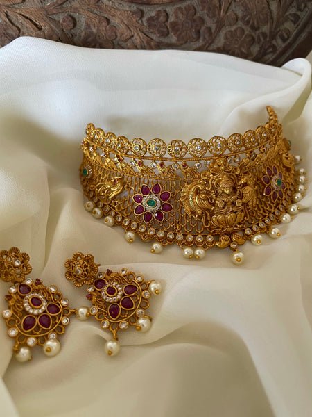 Lakshmi bridal full neck choker with earrings