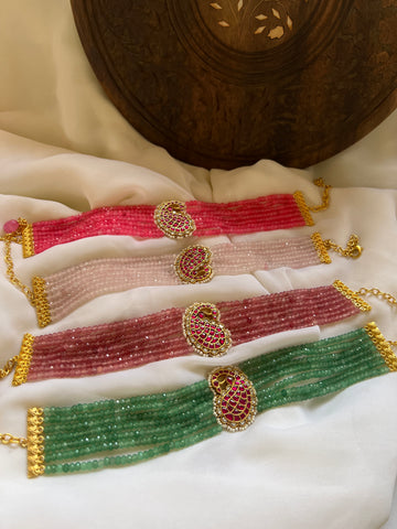 Kundan peacock pendant choker