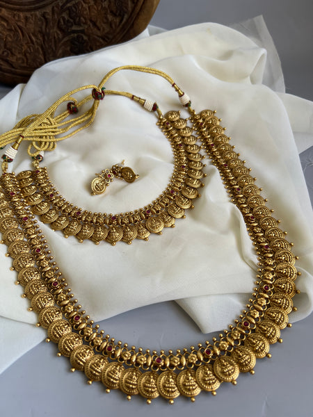 Lakshmi Coin bridal necklace with studs
