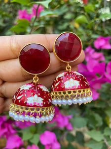 Candy top hand painted Jhumkas - 11 Color options