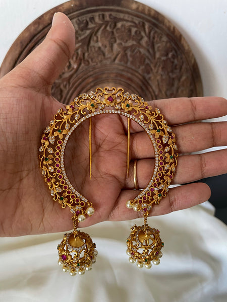 Bridal Ad cutwork jada Billa with Jhumkas