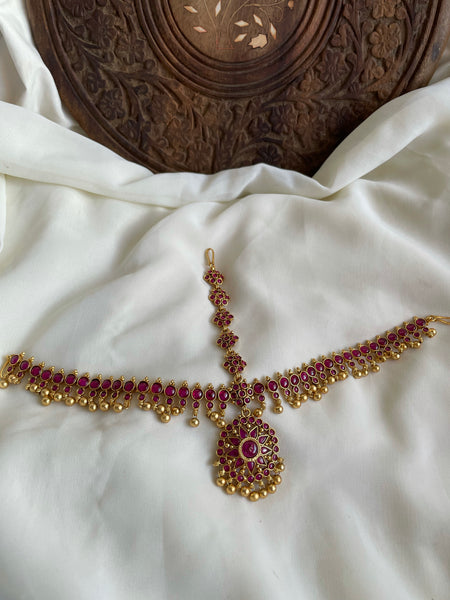 Traditional kemp 3 like head piece for bride
