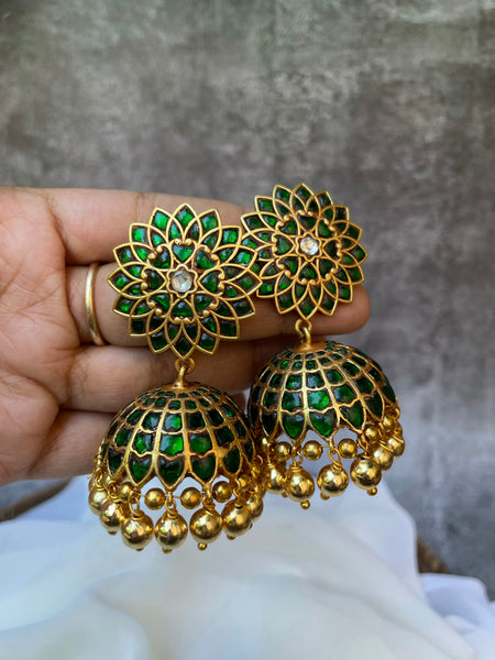 Kundan floral Jhumkas - I