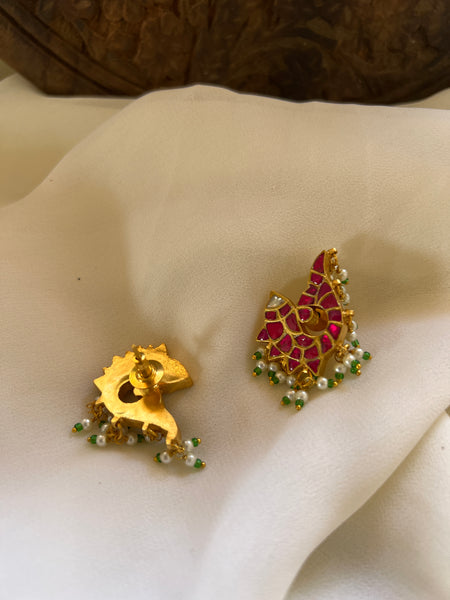 Ruby Kundan Madhubani studs