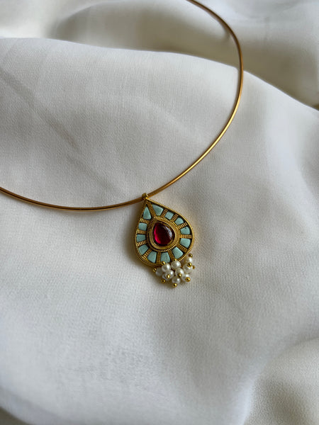 Kundan tear drop hasli