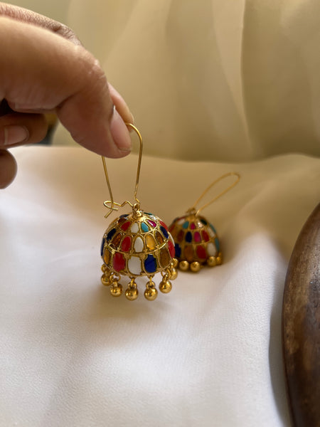 Navaratna hook Jhumkas