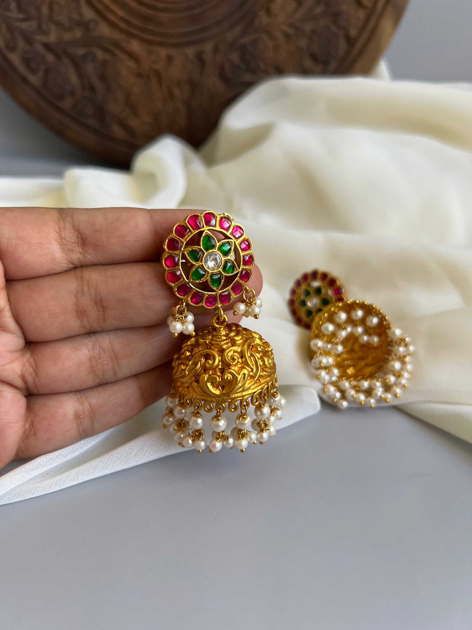 Kundan chakra Nagas jhumkas