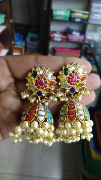 Navaratna Kundan Jhumkas