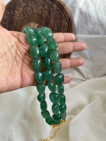 Chunky bead emerald choker