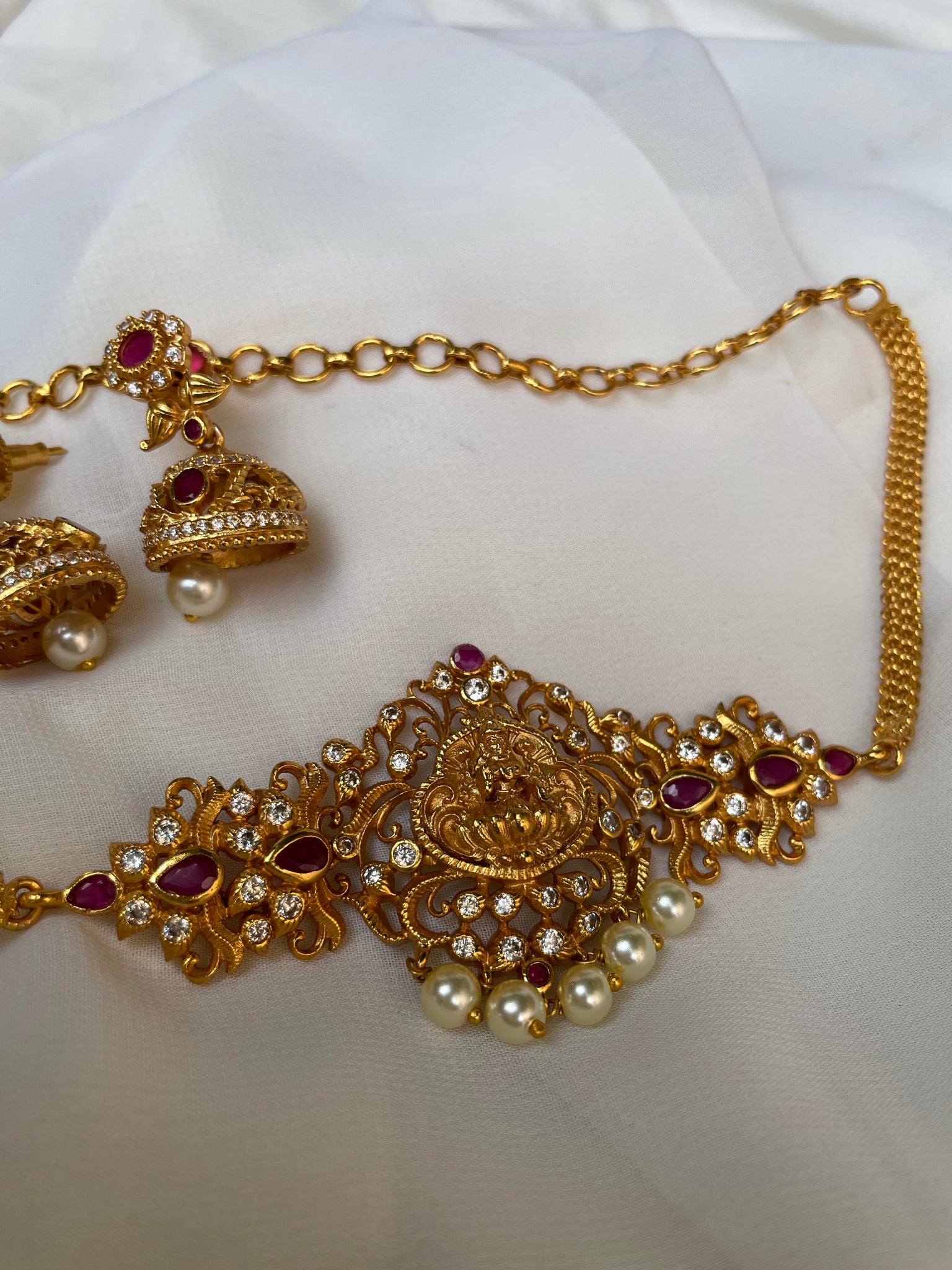 Budget Lakshmi choker with Jhumkas