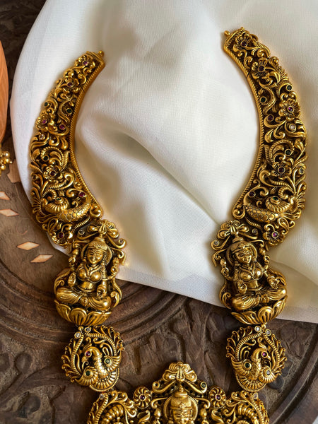 Antique temple haram with jhumkas