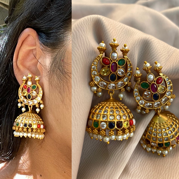 Navarathna jhumkas