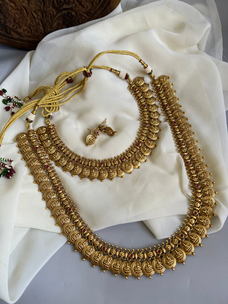 Lakshmi Coin bridal necklace with studs