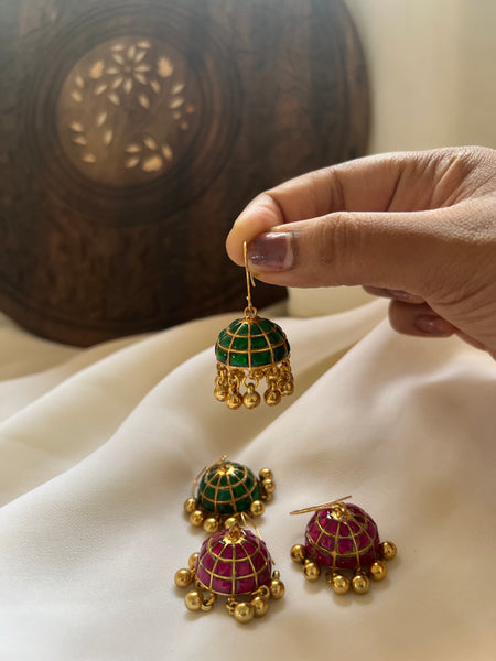 Kundan mini hook Jhumkas