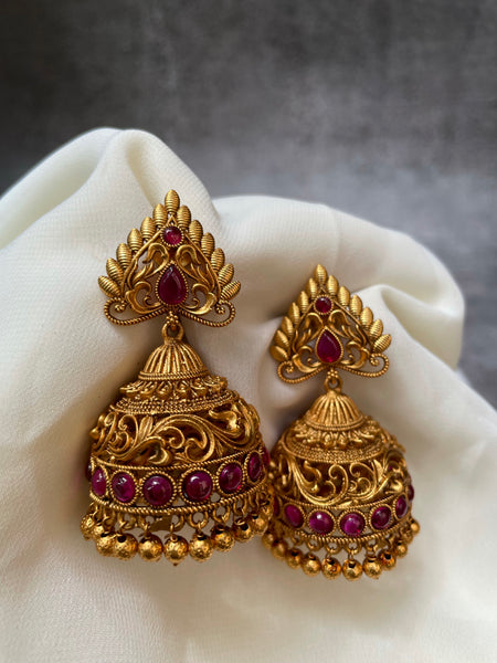 Non idol kemp bridal Jhumkas