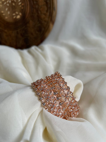 Rose gold stone bangles set of 6
