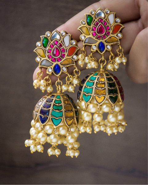Navaratna Kundan Jhumkas