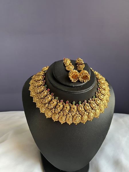 Lakshmi peacock Nagas necklace with jhumkas