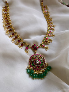 Kundan peacock tear drop maala