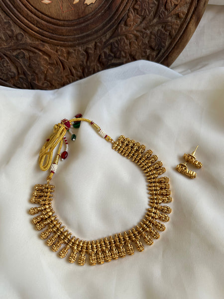 Antique Lakshmi kid friendly necklace with studs