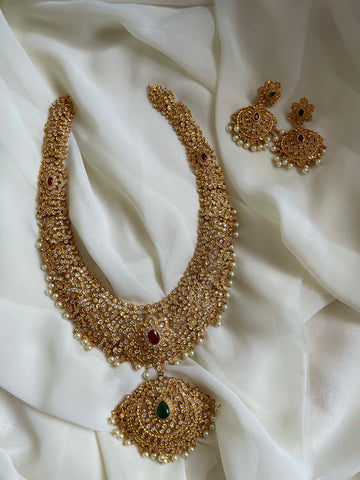 PRE BOOK- Popular cutwork bridal haram with Chaandbalis