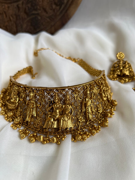 ShivaParvathi antique bridal choker with earrings